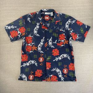 Vintage Y2K Canyon River Blues Youth M Graphic Print Hawaiian Blue Shirt
